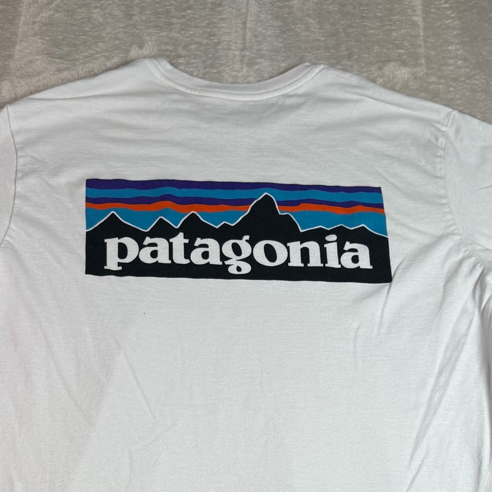 Patagonia Logo Responsibili-Tee White T-Shirt Mens S Gorpcore